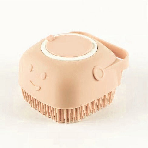 Soft Foaming Bath Brush – Pet Massage Grooming Tool – in use