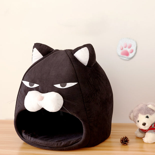 3-in-1 Cat House & Litter Mat – Integrated Sleeping Nest & Space-Saving Condo – features