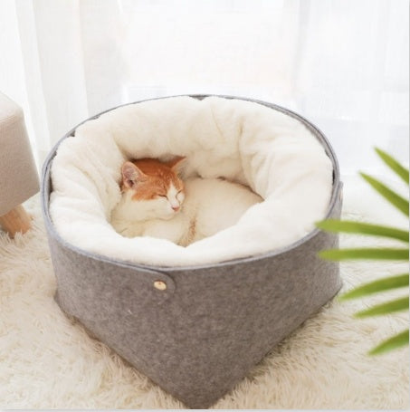 Ultra-Plush Orthopedic Cat Bed – Self-Warming Memory Foam Nest – in use