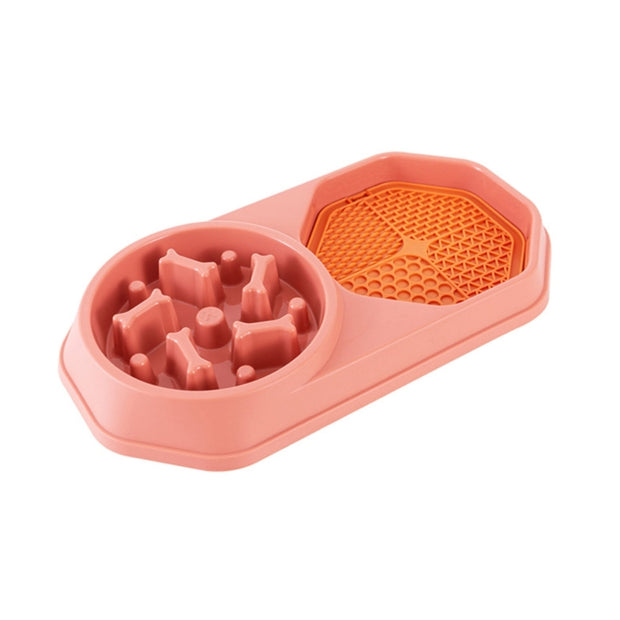 Slow Feed Pet Bowl – Anti-Gulping Maze Dish – in use