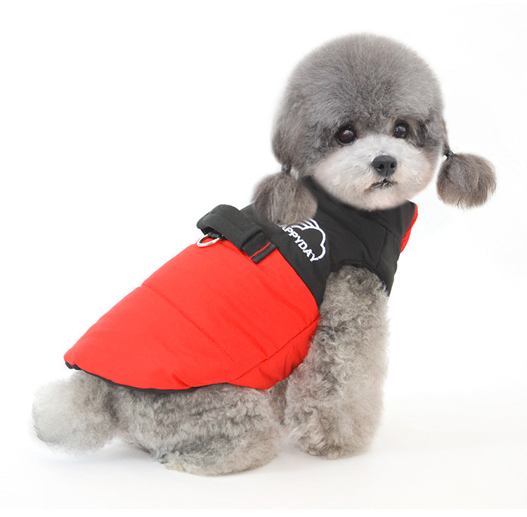 Zip-Up Cotton Padded Winter Coat, for dogs.