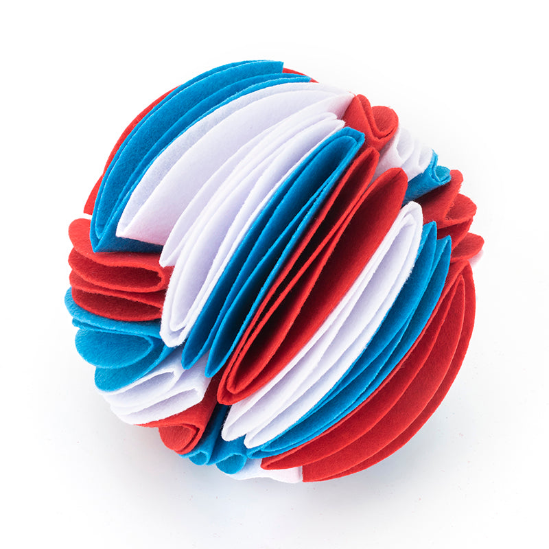 Foldable Snuffle Ball Feeding Toy, for dogs and cats.