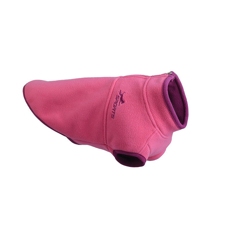 Thick Polar Fleece Sweater with Zipper Collar, for dogs.