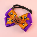 Pumpkin Bow Tie Collar with Bell, for dogs and cats.