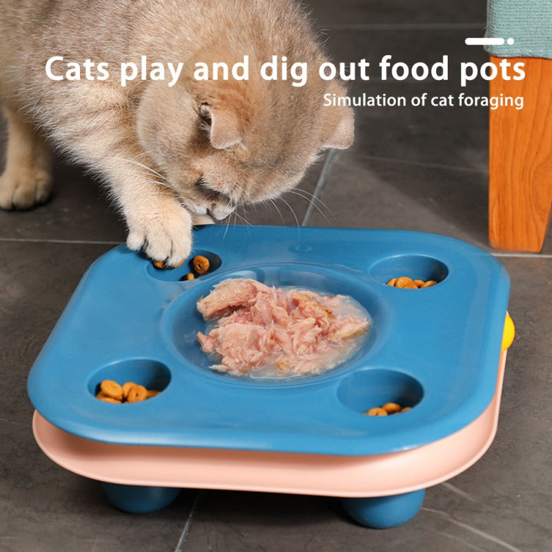Track Toy Cat Food Bowl with Curved Corners, for cats.