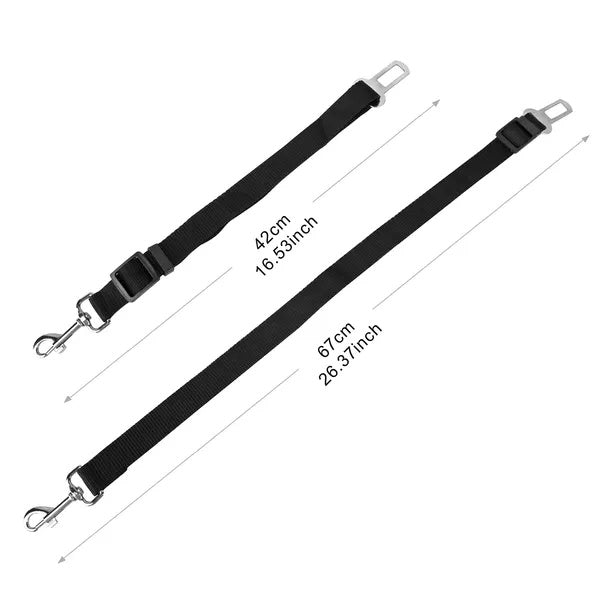 2 Pcs Pet Dog Seat Belt Leash Adjustable & Safety Leads Harness