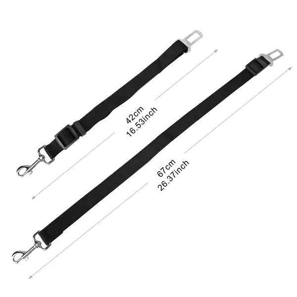 2 Pcs Pet Dog Seat Belt Leash Adjustable & Safety Leads Harness