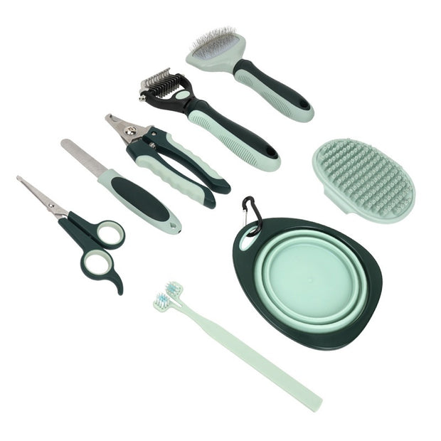 7-Piece Pet Grooming Kit – Scissors, Brushes & De-Shedding Comb – lifestyle photo