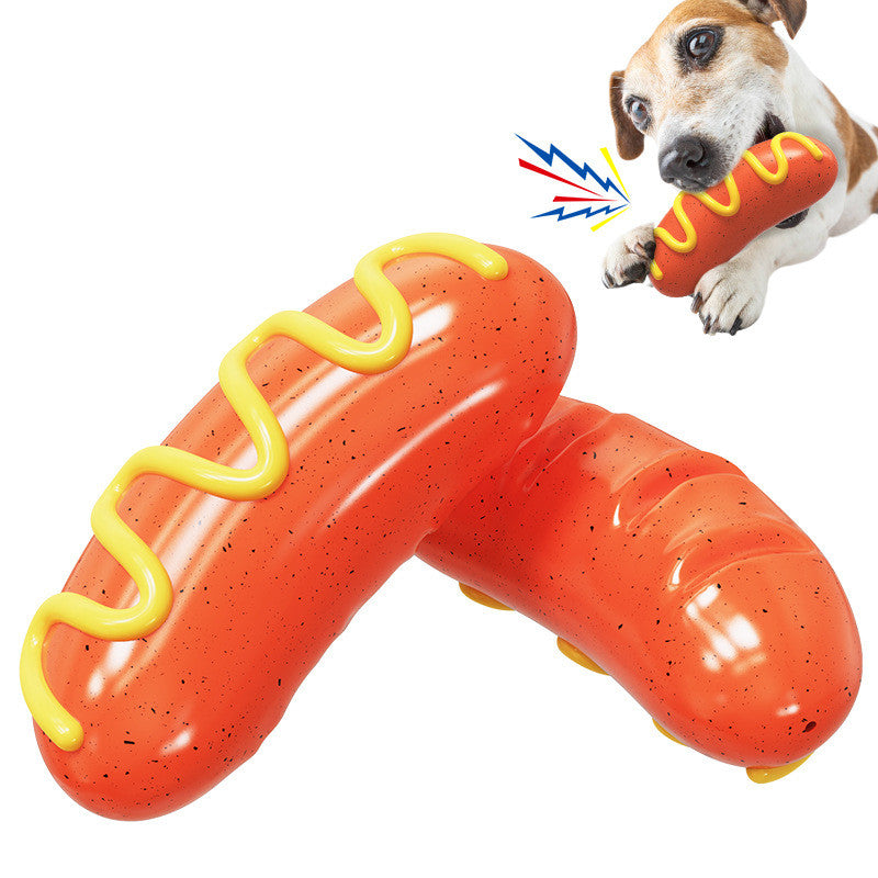 TPR Sausage-Shaped Squeaky Chew Toy, for dogs.