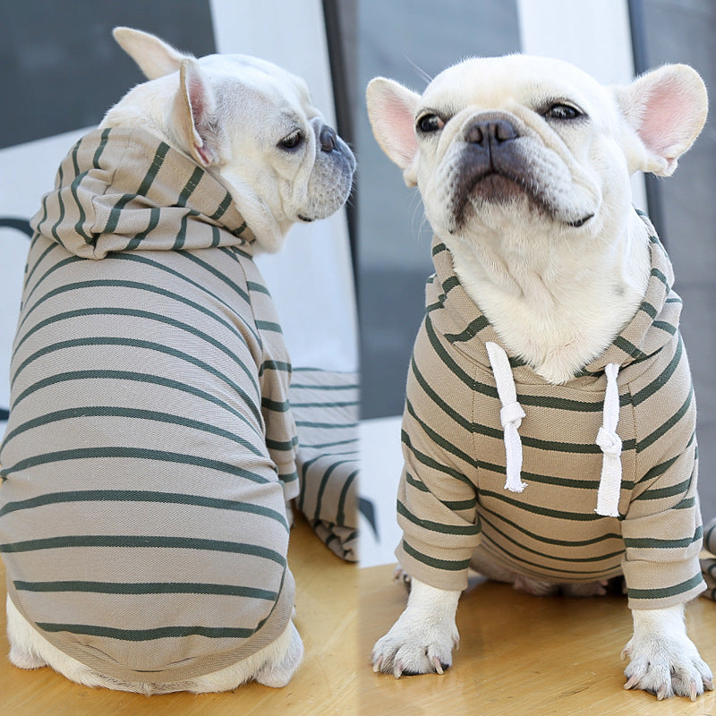 Striped Polyester Pullover Hoodie, for dogs and cats.