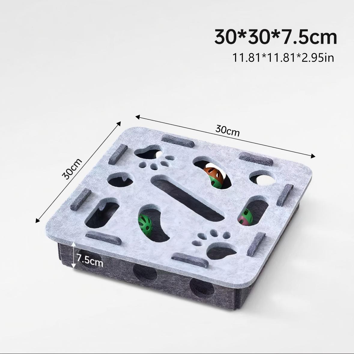 Interactive Cat Puzzle Toy With Maze Tunnel, Bell Ball & Pathways - No Batteries Needed, Durable Felt Construction - Mental Stimulation & Hunting Exercise For Indoor Cats