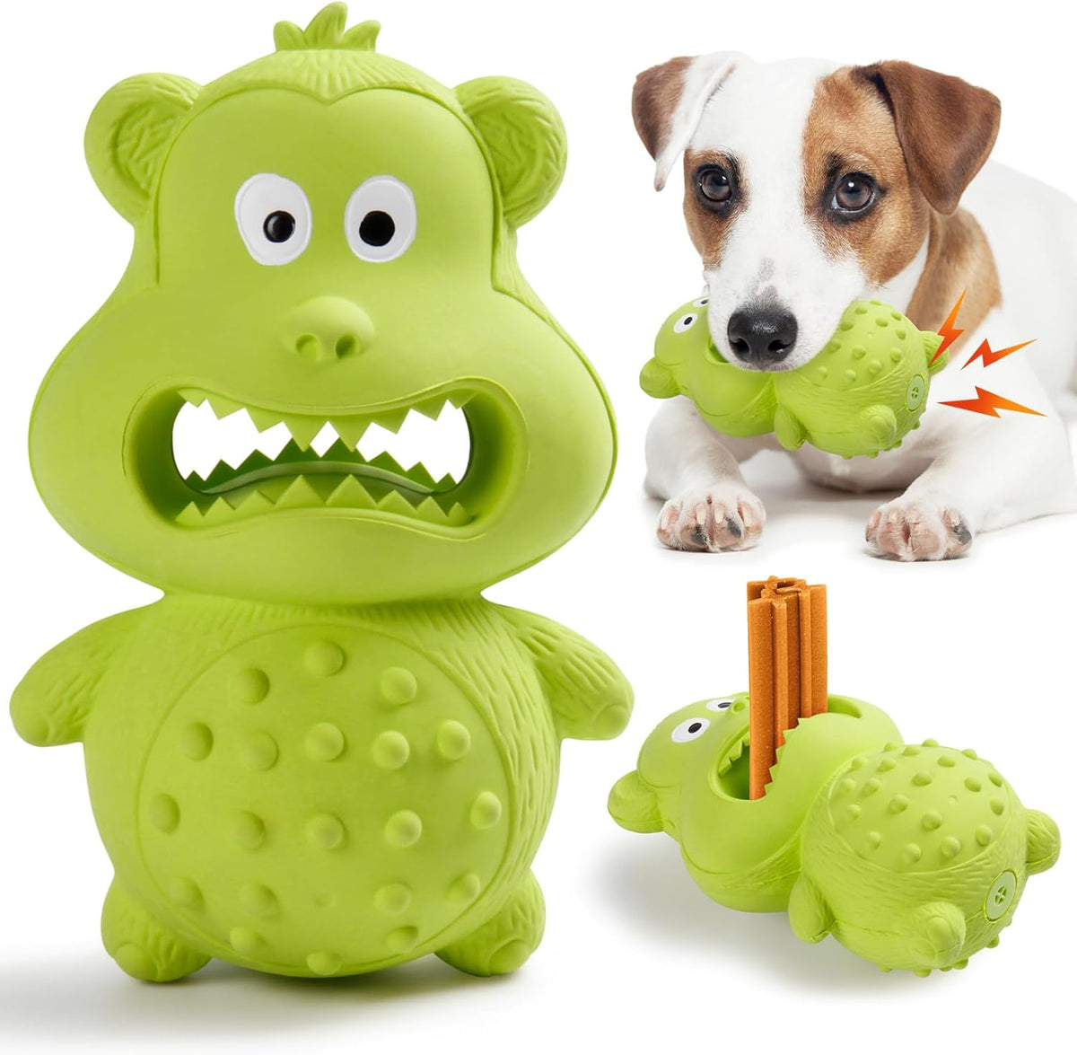 Tough Natural Rubber Squeaky Chew Toy for Dogs