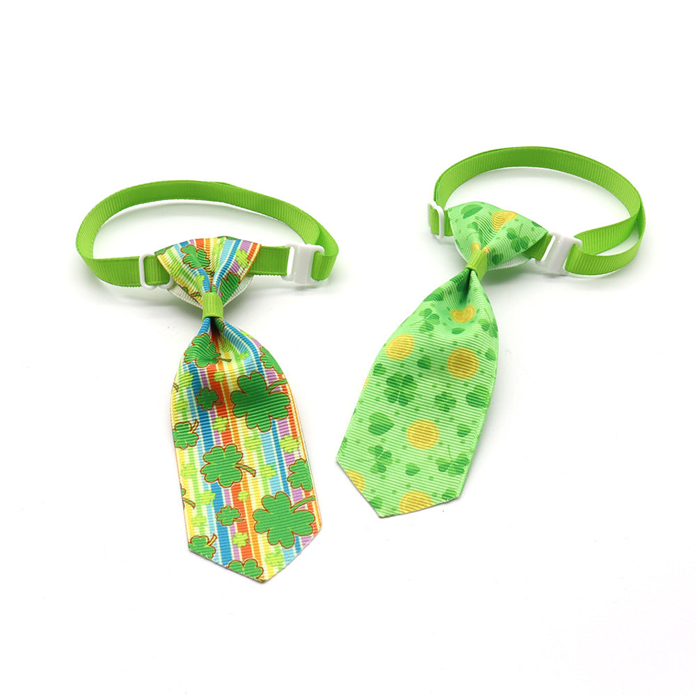 St. Patrick's Four-Leaf Clover Bow Tie, for dogs and cats.