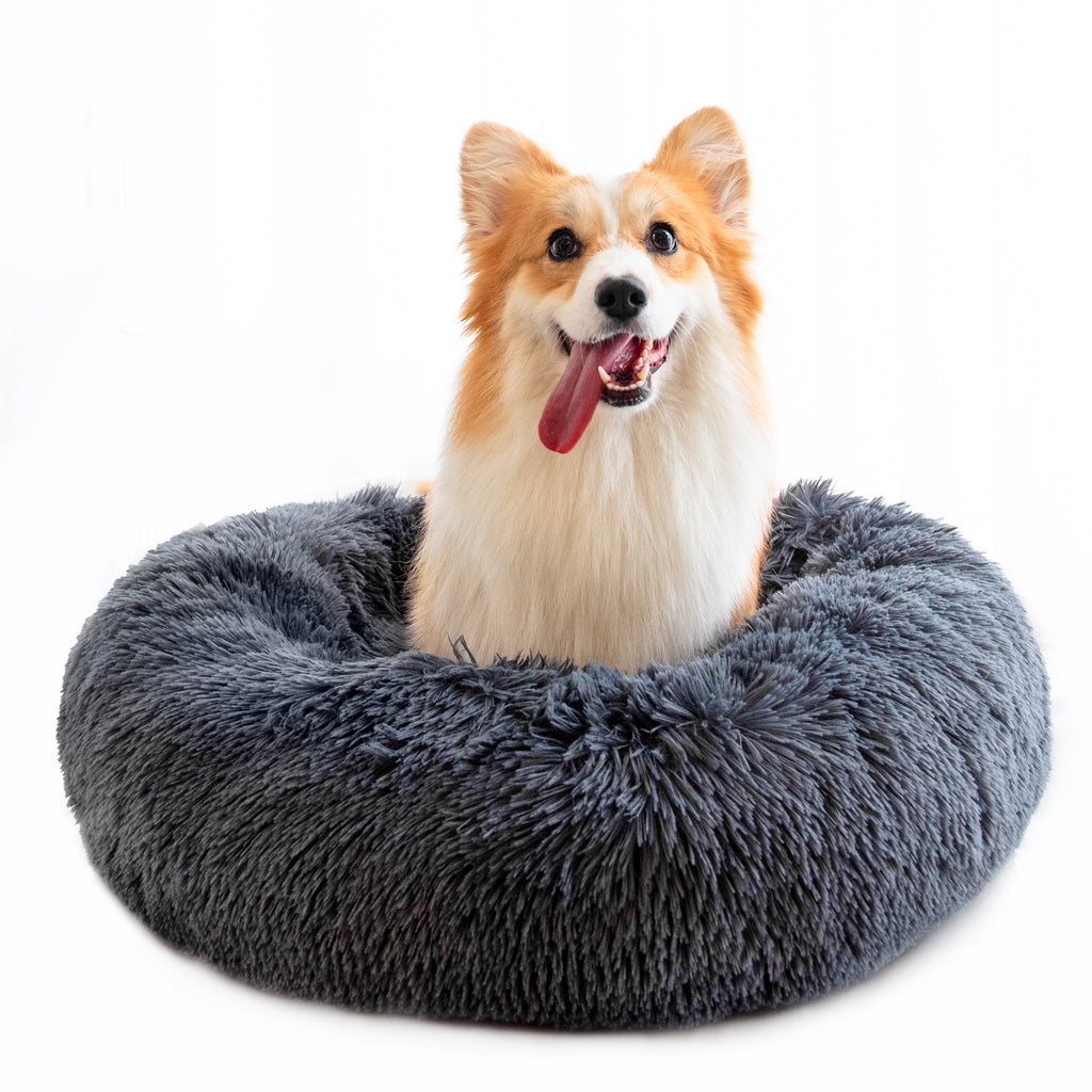 Round Plush Donut Bed, for dogs and cats.