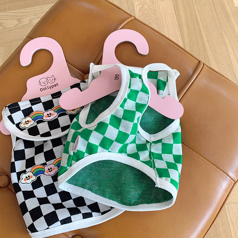 Plaid Bib Vest, for dogs.