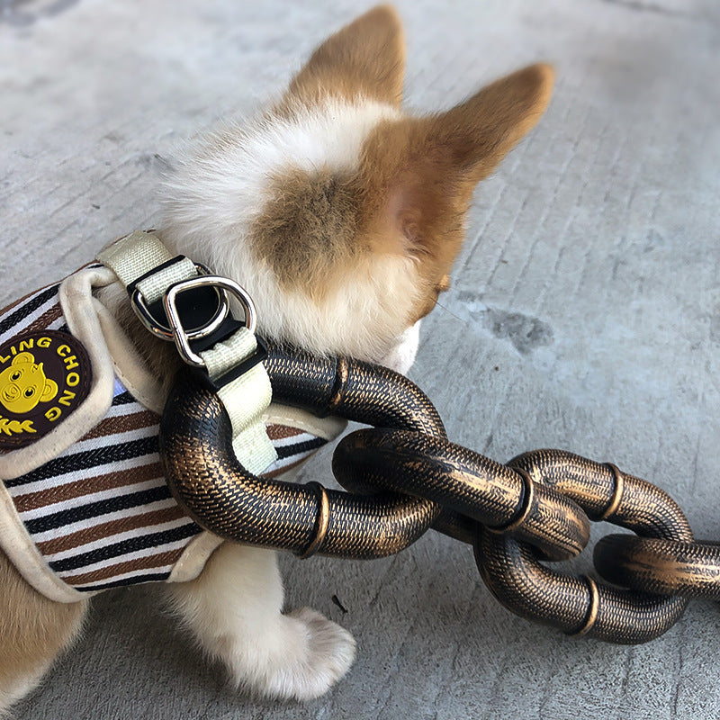 Chain-Style Plastic Dog Leash with D-Ring Connector, for dogs.