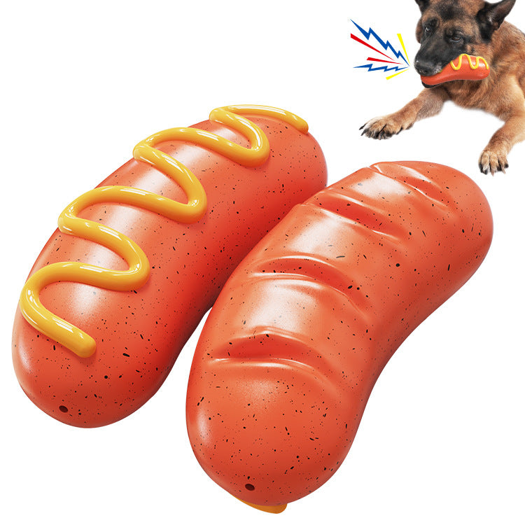 TPR Sausage-Shaped Squeaky Chew Toy, for dogs.