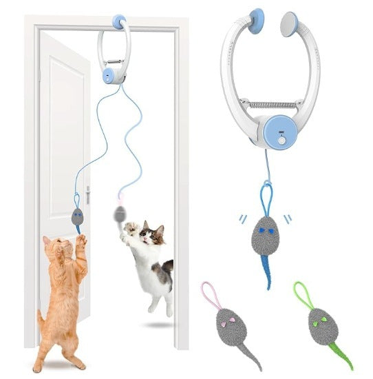 Interactive Electric Mouse Door Holder Toy for Cats - Colorful & Automated – close-up