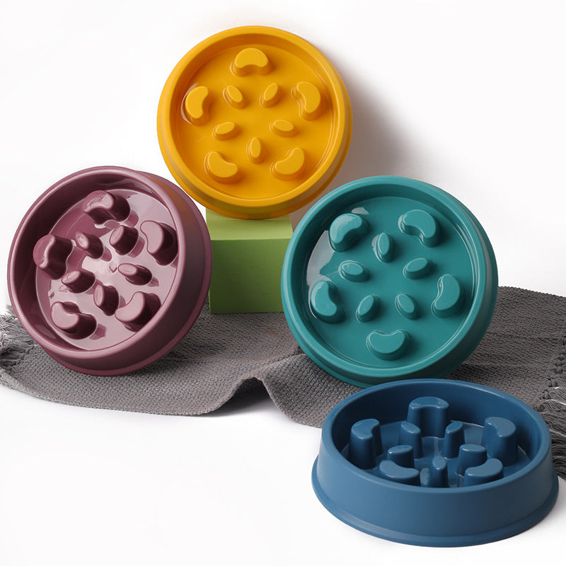 Slow-Feed Plastic Rice Bowl, for dogs.