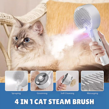 Kindopet™ 4-in-1 Steam Brush - Electric Spray Massage & Hair Removal Comb for Cats & Dogs