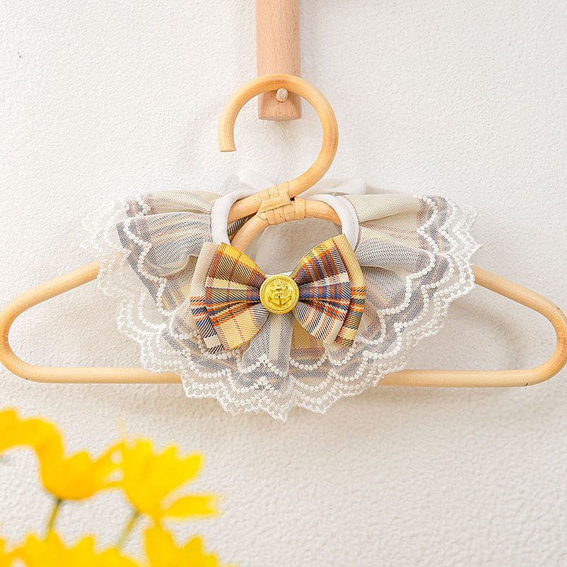 Lattice-Print Scarf Collar, for cats.