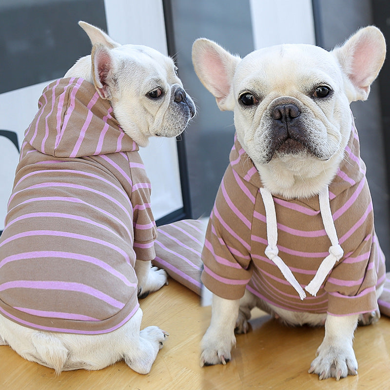 Striped Polyester Pullover Hoodie, for dogs and cats.