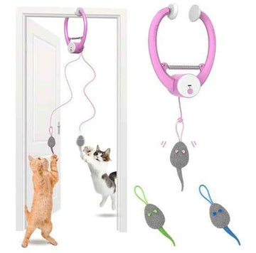 Interactive Electric Mouse Door Holder Toy for Cats - Colorful & Automated
