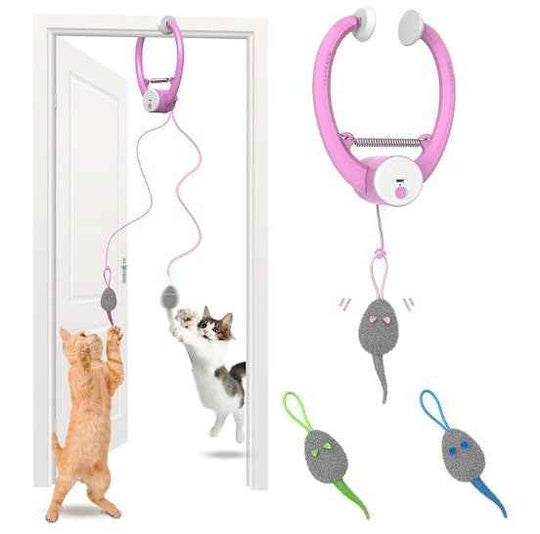 Interactive Electric Mouse Door Holder Toy for Cats - Colorful & Automated