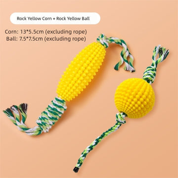 Corn Knot Dog Chew Toy – Teeth Cleaning Rope Ball for Small & Large Dogs – color options
