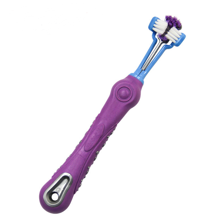 Three-Sided Dog Toothbrush for Easier Teeth Cleaning, for dogs.