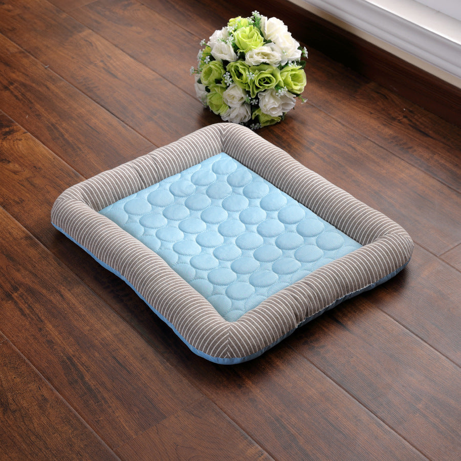 Pet Cooling Pad Bed For Dogs Cats Puppy Kitten Cool Mat Pet Blanket Ice Silk Material Soft For Summer Sleeping  Blue Breathable - kindoPet