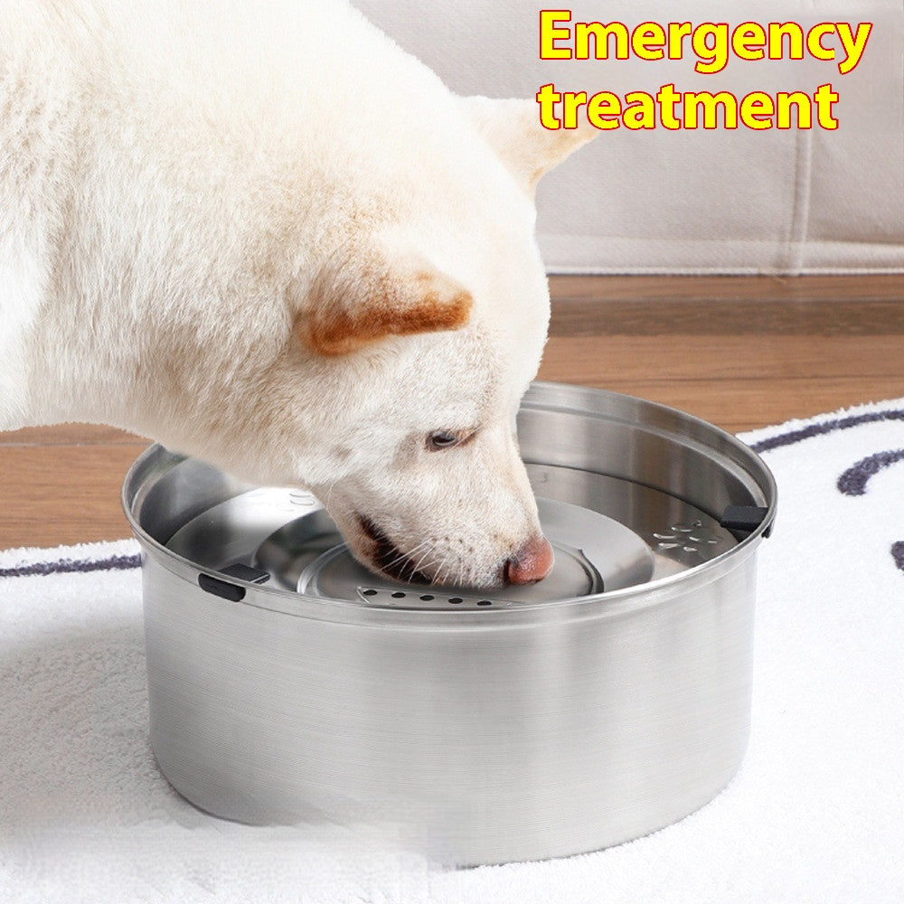 Large-Capacity Stainless Steel Water Bowl, for dogs and cats.