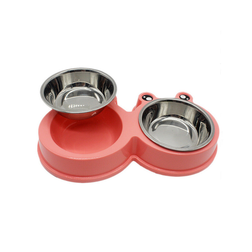 Double-Sided ABS Food and Water Bowl Set, for dogs and cats.
