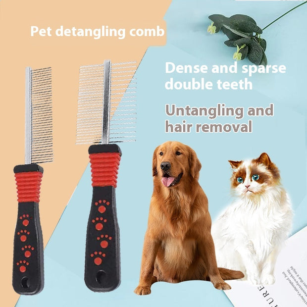 Double Row Density Pet Comb for Detangling and Grooming