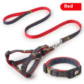 Denim Chest and Back Harness Leash Set, for dogs.
