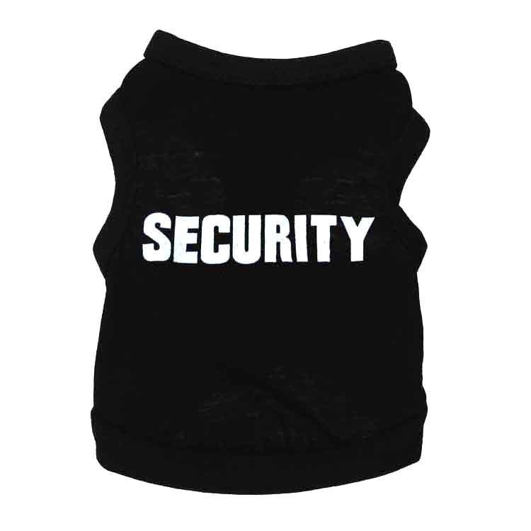Printed Cotton Security-Style Vest, for dogs.