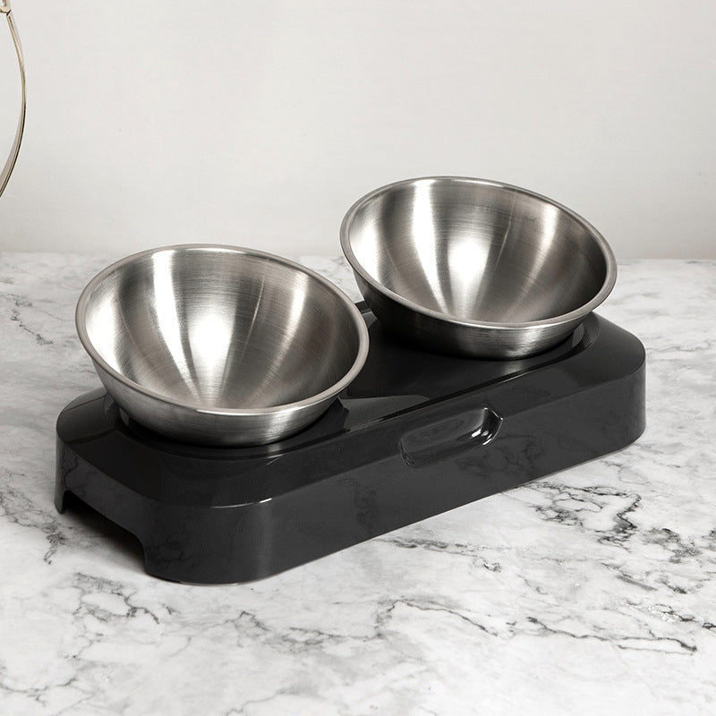 Adjustable Angle Raised Stainless Steel Pet Bowl