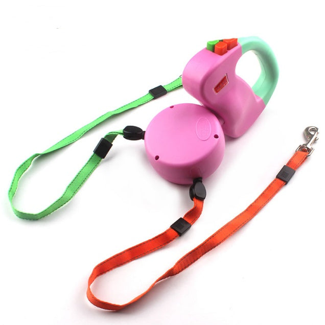 Retractable Dual Pet Dog Walking Leash - kindoPet