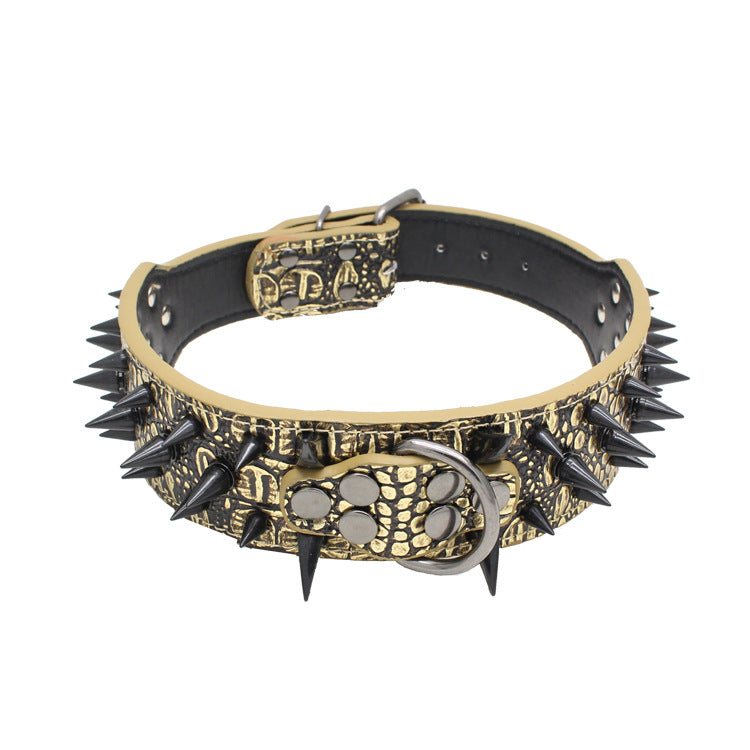 Rivet-Studded PU Leather Collar, for dogs and cats.