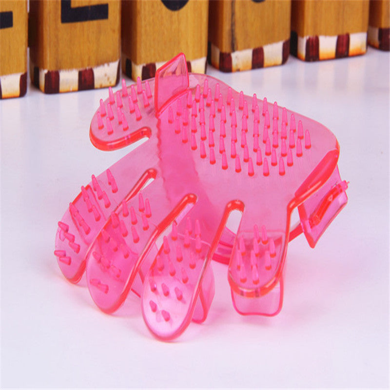 Five-Finger PVC Bath and Massage Brush, for dogs.