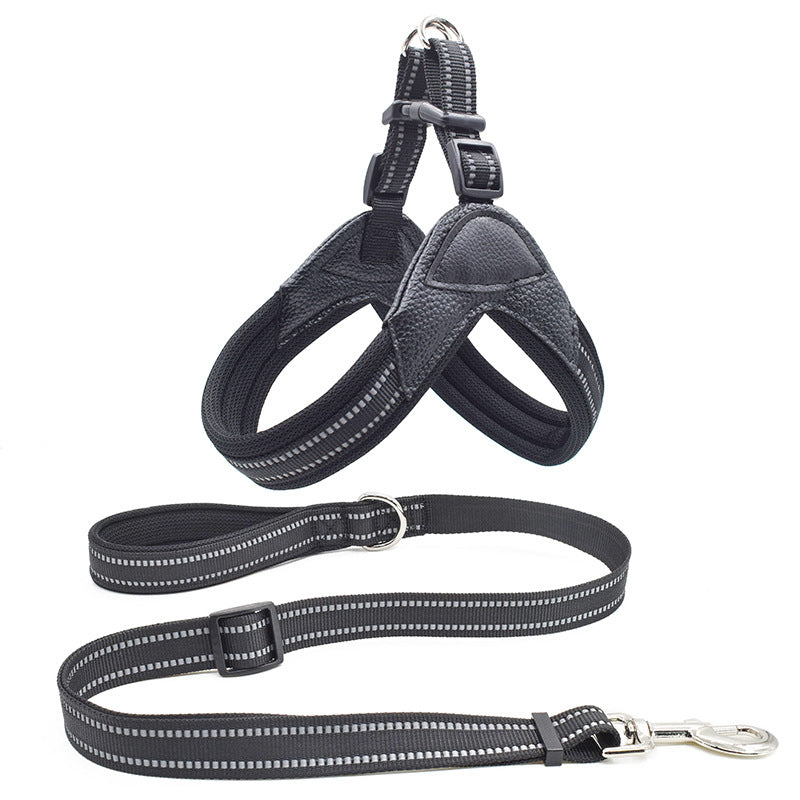 Reflective Mesh Harness and Leash Set, for dogs.