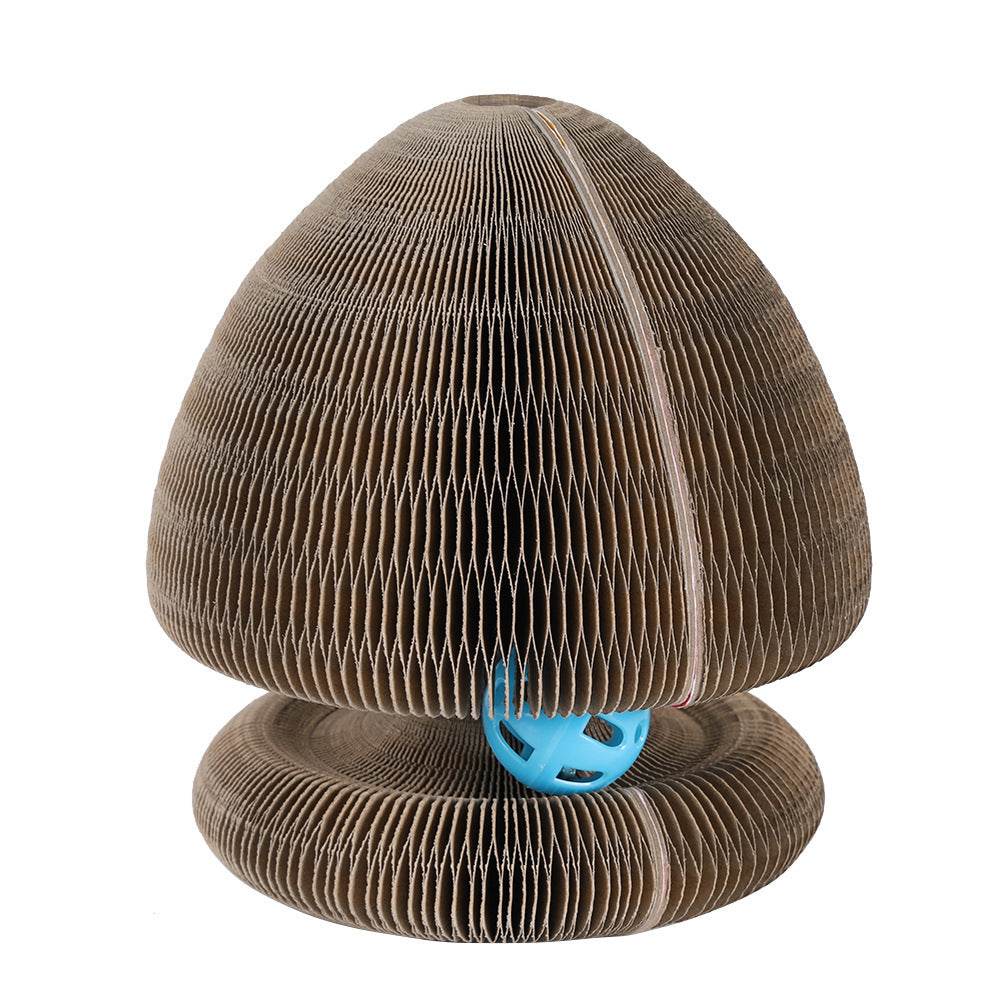 Magnetic Corrugated Paper Cat Scratcher with Track Ball, for cats.