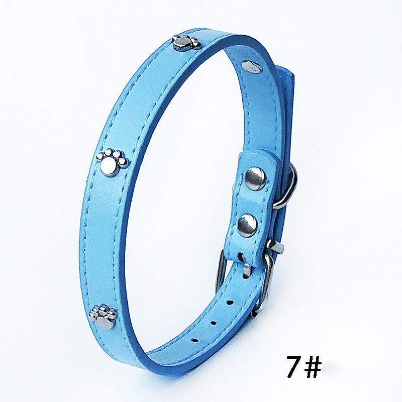 Pack of 10 Adjustable PU Leather Dog Collars, Pick a Color, for dogs.