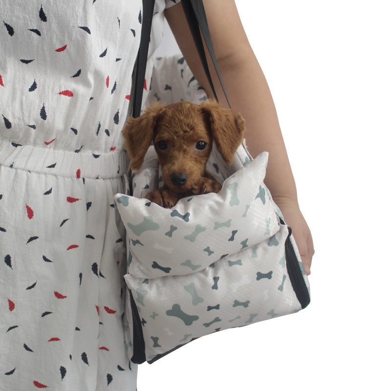 Portable Car Armrest Pet Bed and Safety Seat, for dogs.