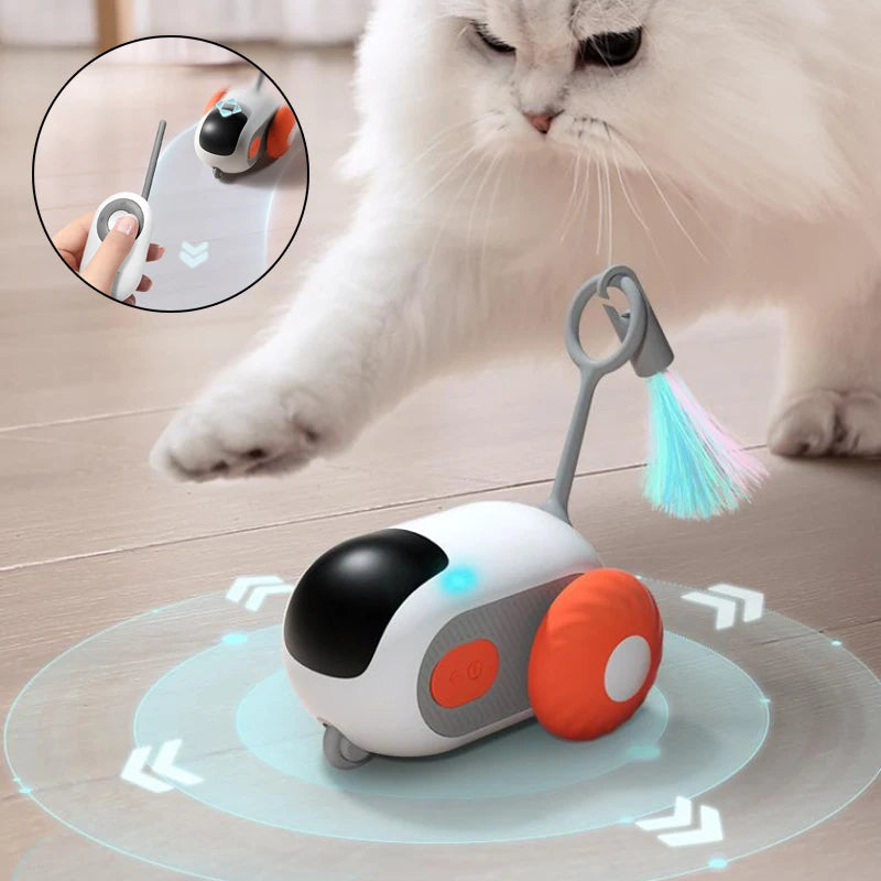 Remote Control Interactive Cat Car Toy USB Charging Chasing Automatic Self-moving Remote Smart Control Car Interactive Cat Toy Pet Products - kindoPet