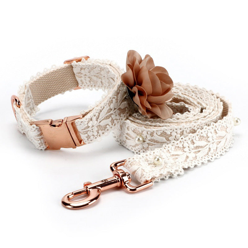 Lace Flower Harness and Leash Set for Cats and Dogs