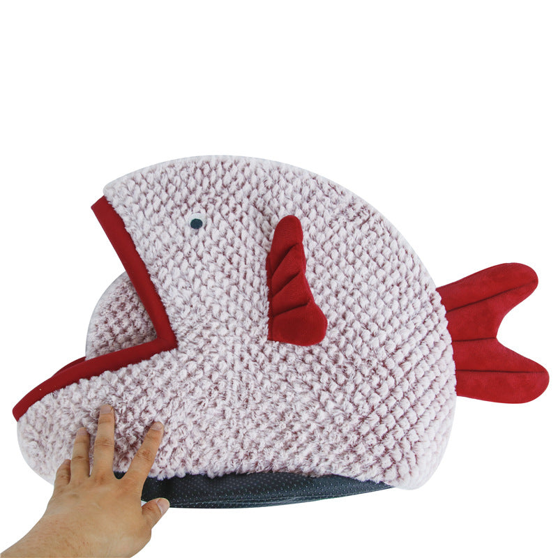 Semi-Enclosed Fish-Shaped Nest Bed, for dogs and cats.