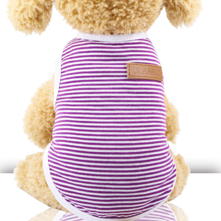 Soft Cotton Striped Vest for Small to Large Dogs and Cats