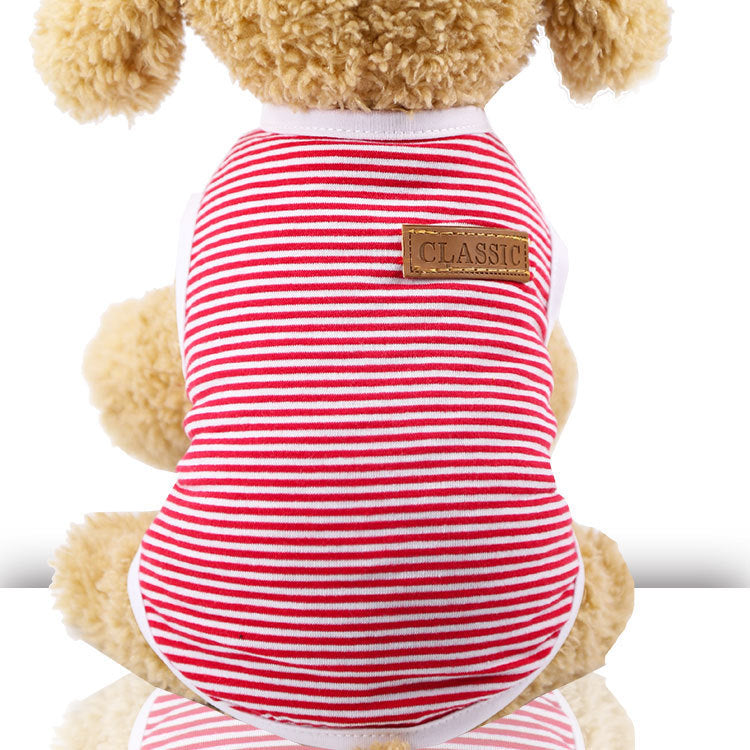 Soft Cotton Striped Vest for Small to Large Dogs and Cats