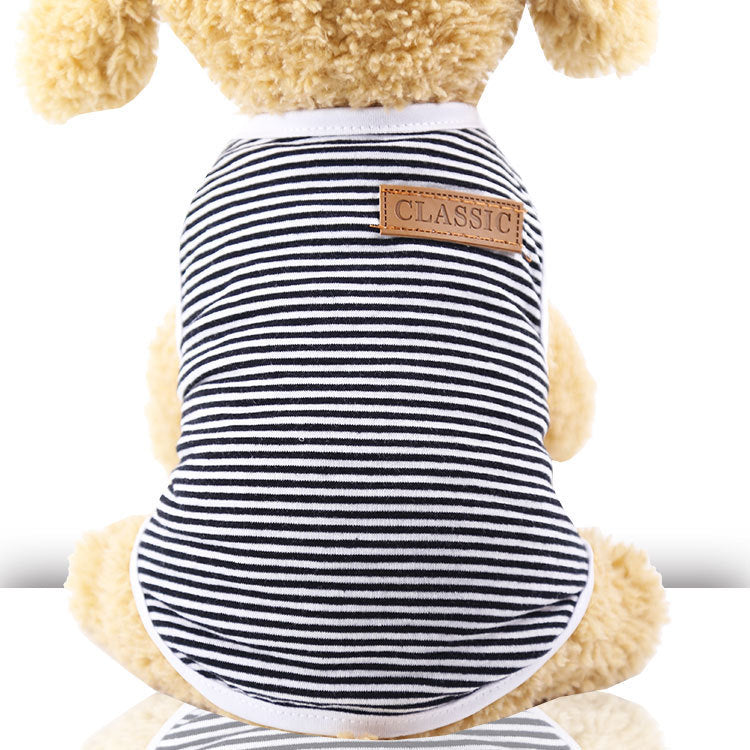 Soft Cotton Striped Vest for Small to Large Dogs and Cats